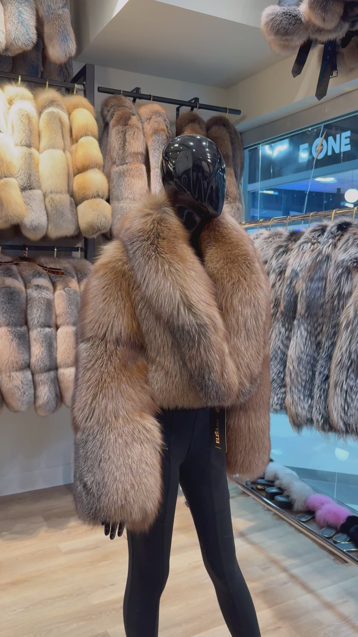 Luxury Dark Brown Fox Fur Jacket – Genuine Fox Fur Coat – Handmade Natural Fur Outerwear for Women