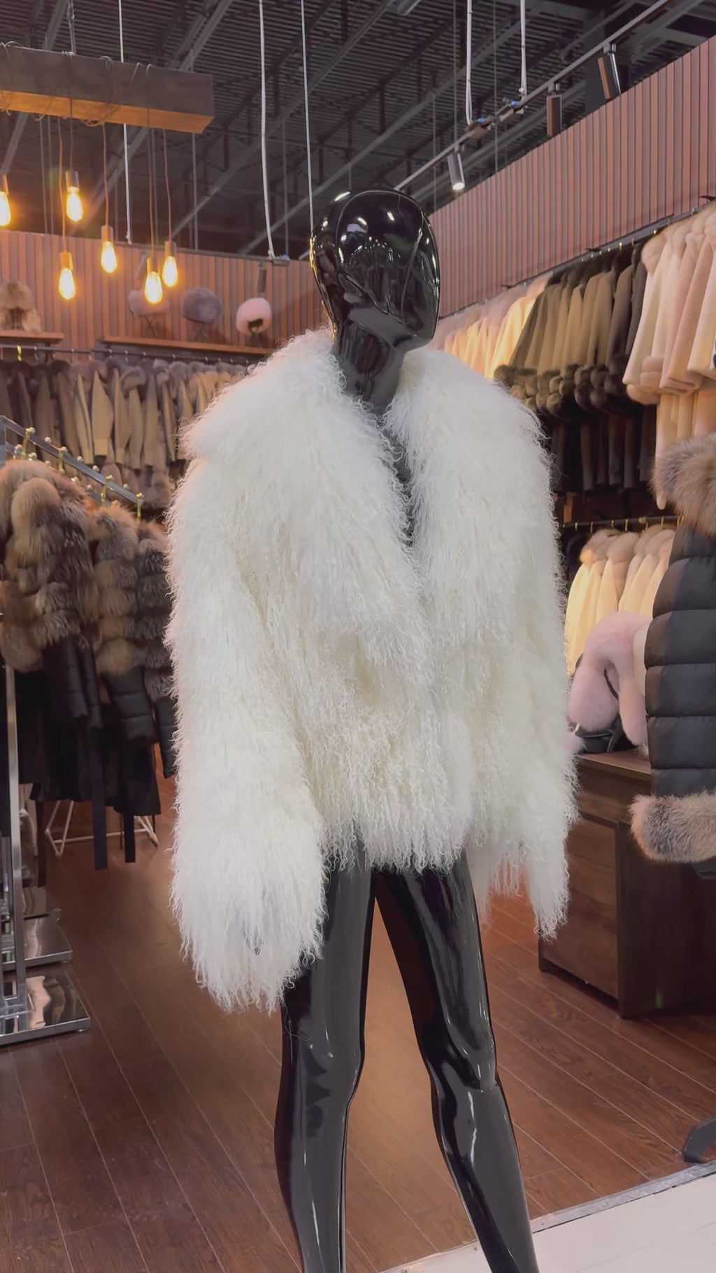 White Tibetan Fur Jacket